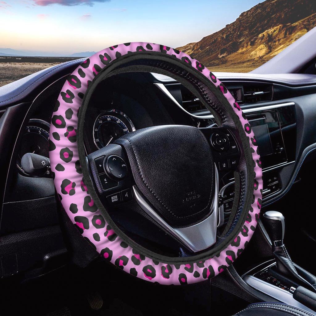 Pink Leopard Steering Wheel Cover-grizzshop