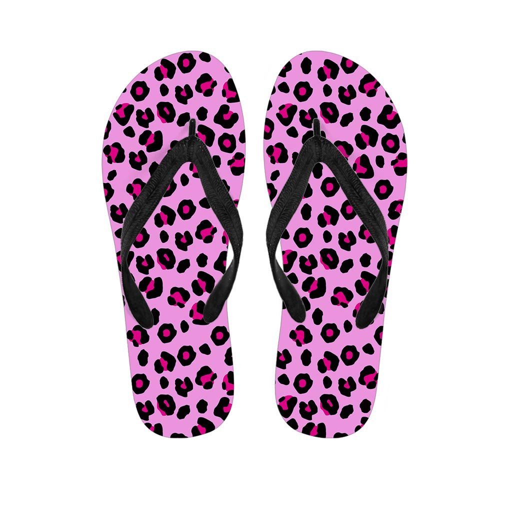 Pink Leopard Women's Flip Flops-grizzshop