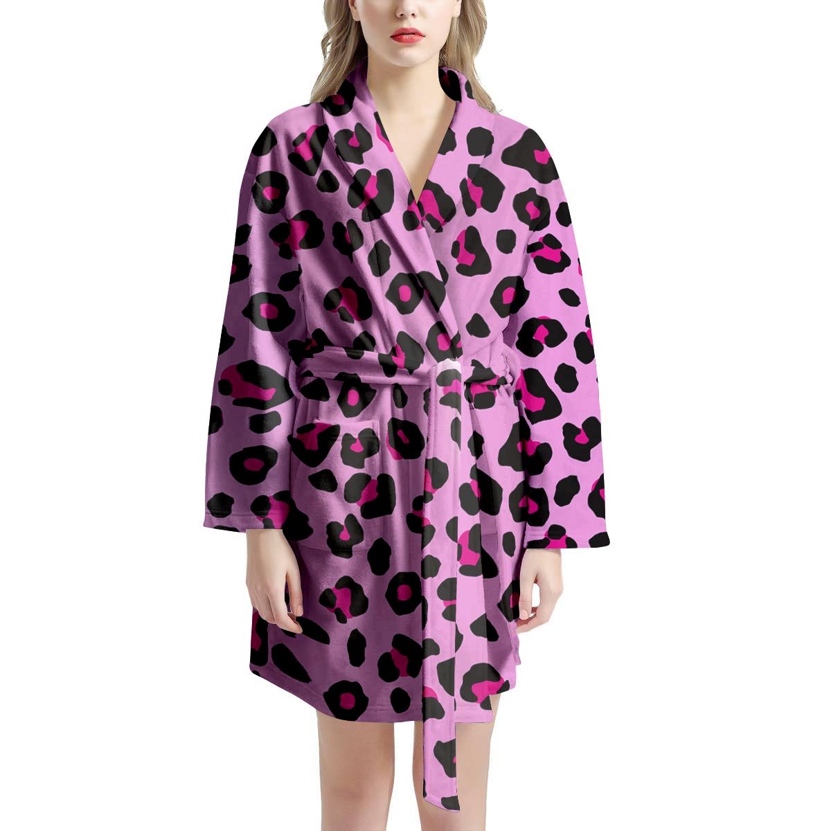 Pink Leopard Women's Robe-grizzshop