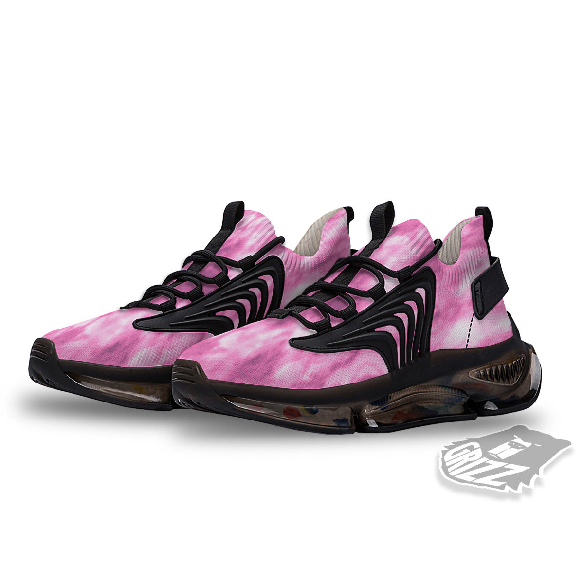 Pink Magenta Acrylic Print Pattern Black Gym Shoes-grizzshop