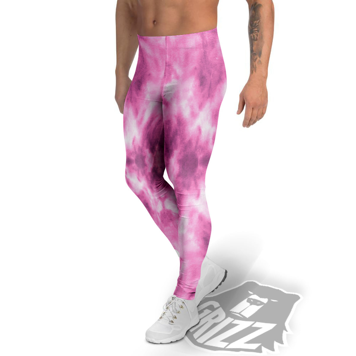 Pink Magenta Acrylic Print Pattern Men's Leggings-grizzshop