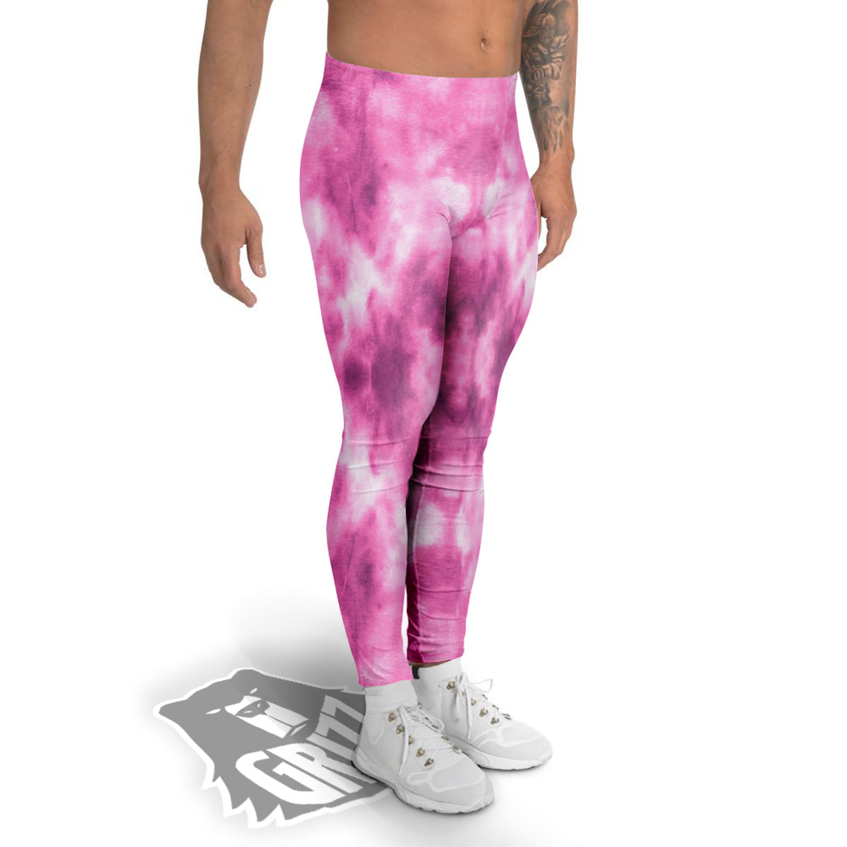 Pink Magenta Acrylic Print Pattern Men's Leggings-grizzshop