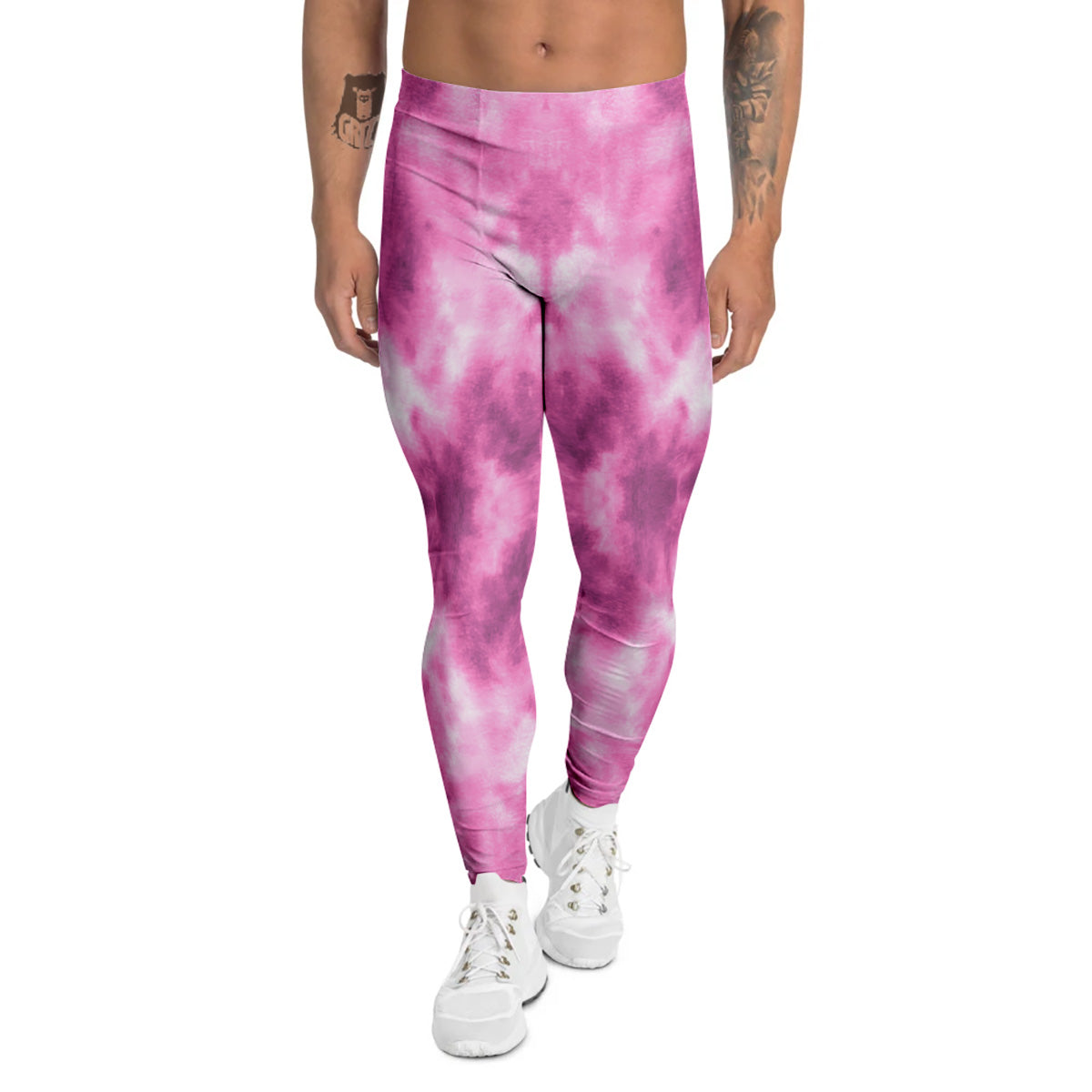 Pink Magenta Acrylic Print Pattern Men's Leggings-grizzshop