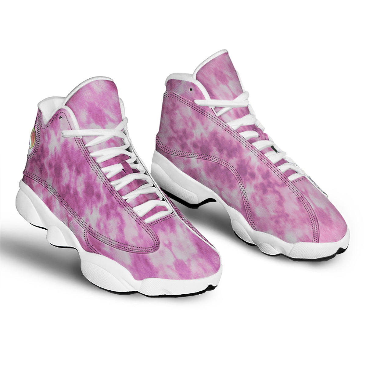 Pink Magenta Acrylic Print Pattern White Basketball Shoes-grizzshop