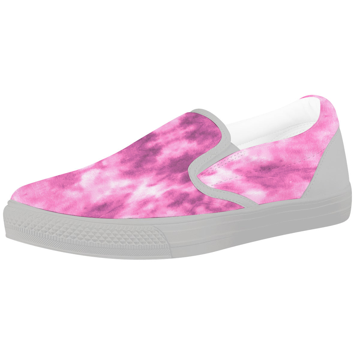 Pink Magenta Acrylic Print Pattern White Slip On Shoes-grizzshop