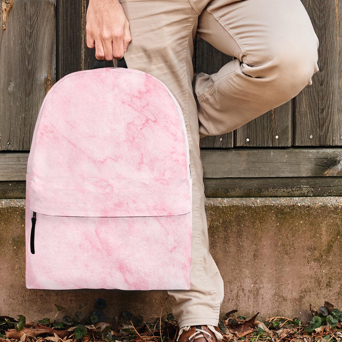 Pink Marble Backpack-grizzshop