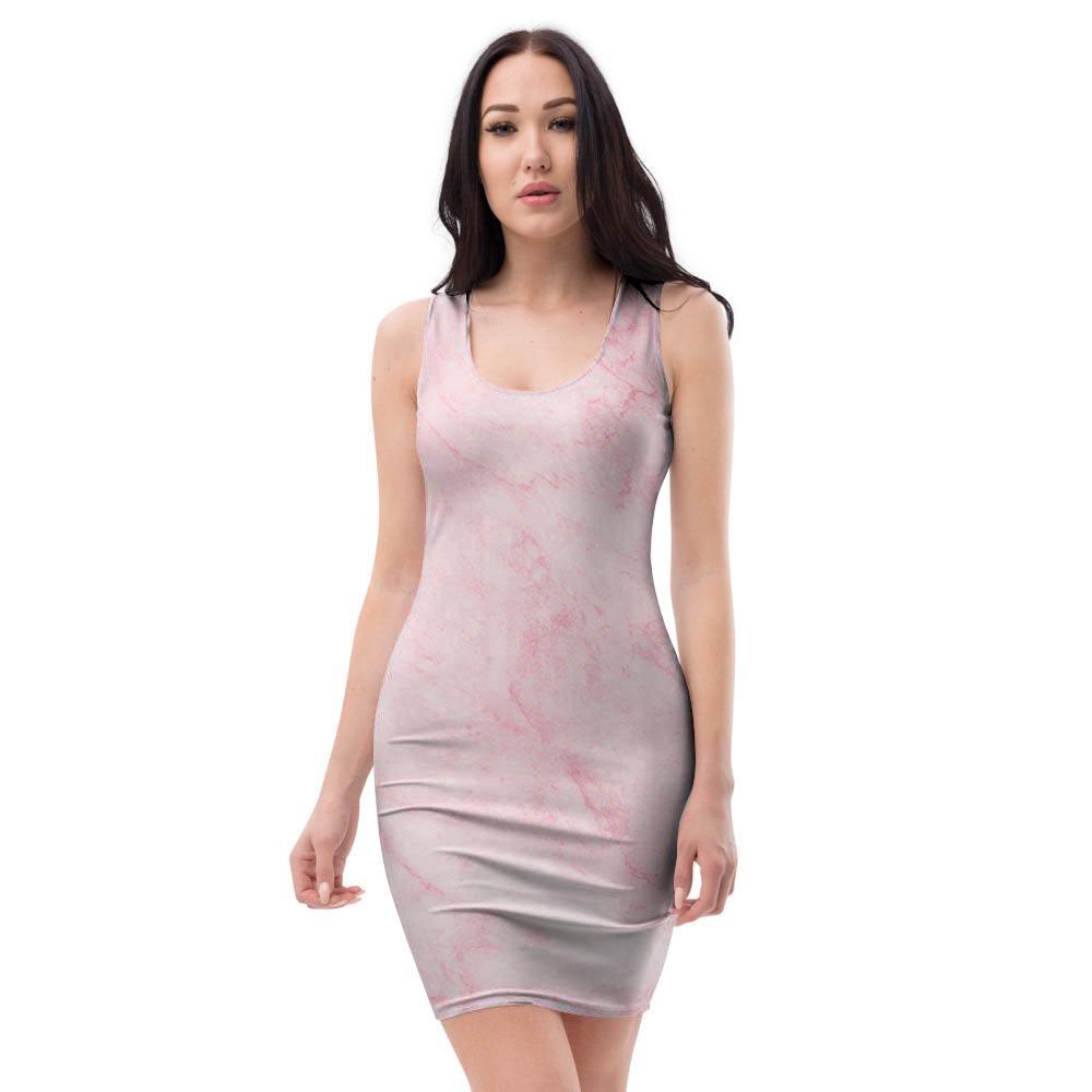 Pink Marble Bodycon Dress-grizzshop