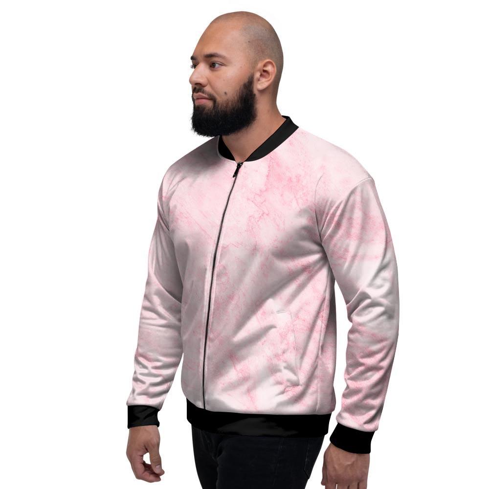 Pink Marble Men's Bomber Jacket-grizzshop