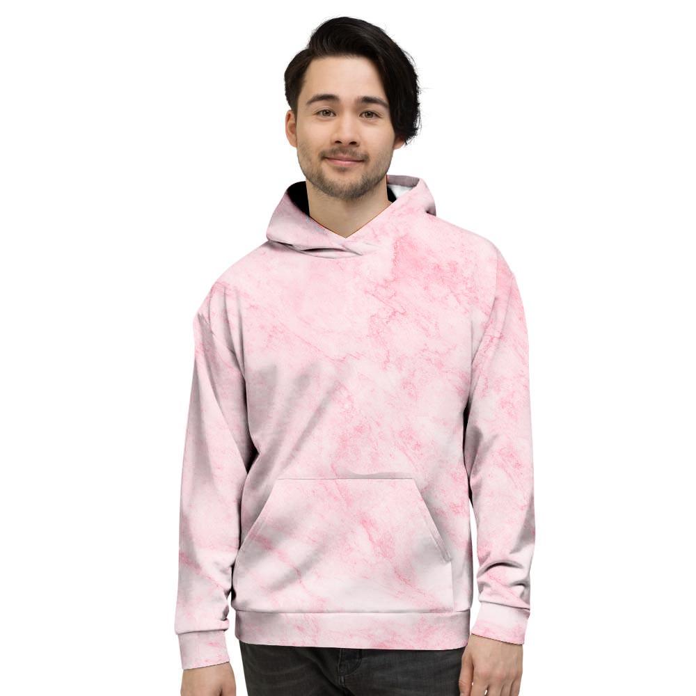 Pink Marble Men's Hoodie-grizzshop