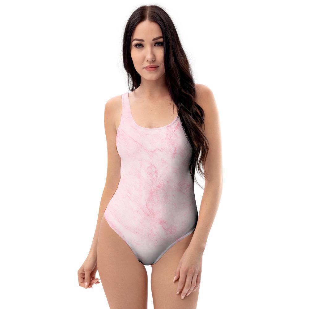 Pink Marble One Piece Swimsuite-grizzshop