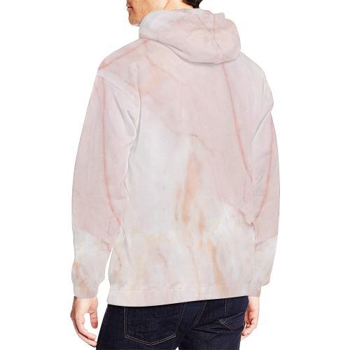 Pink Marble Pattern Print Men Pullover Hoodie-grizzshop