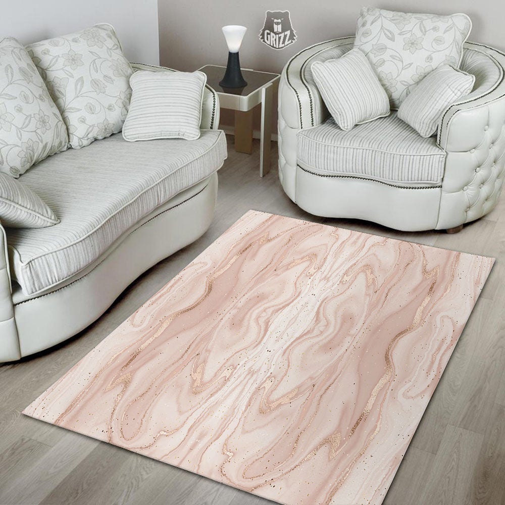 Pink Marble Print Pattern Floor Mat-grizzshop