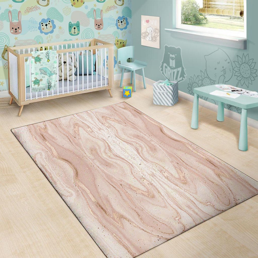 Pink Marble Print Pattern Floor Mat-grizzshop