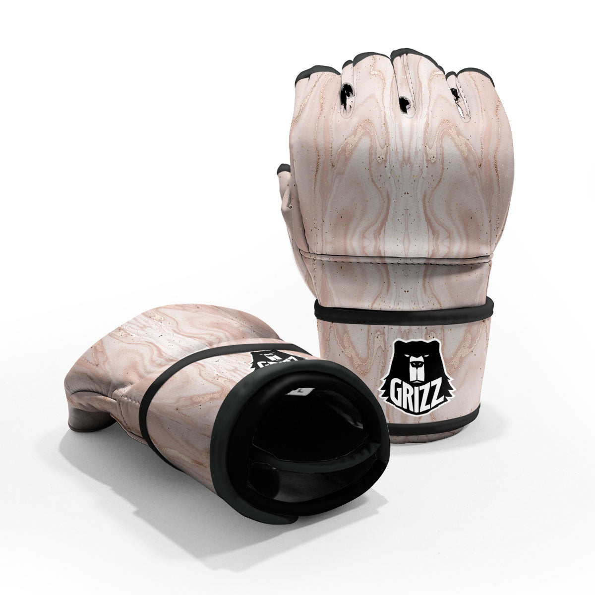 Pink Marble Print Pattern MMA Gloves-grizzshop