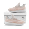 Pink Marble Print Pattern White Athletic Shoes-grizzshop