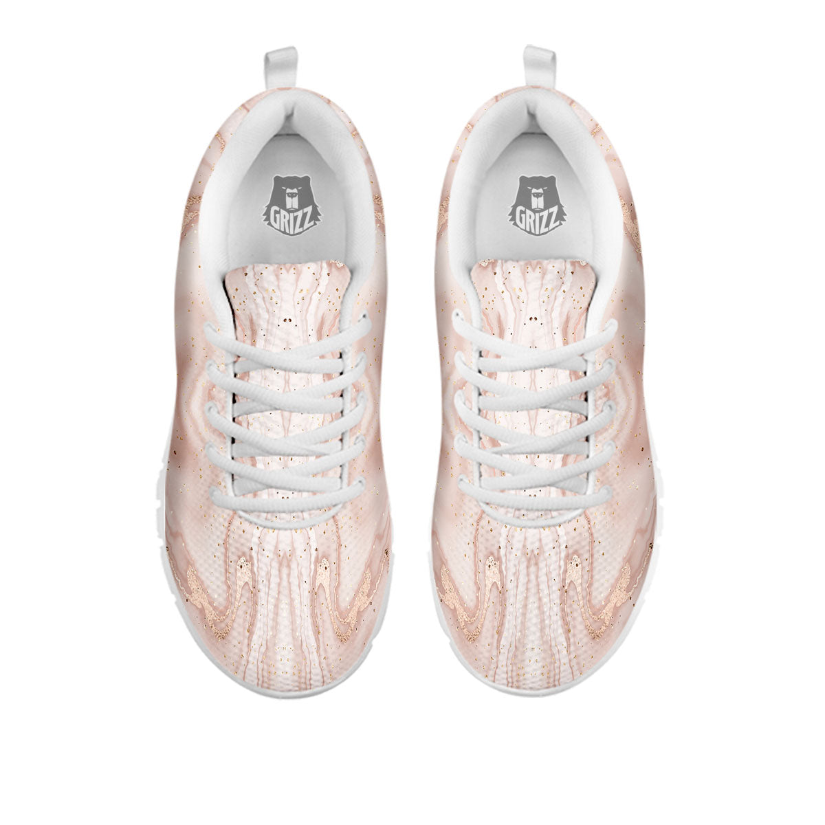 Pink Marble Print Pattern White Sneaker-grizzshop