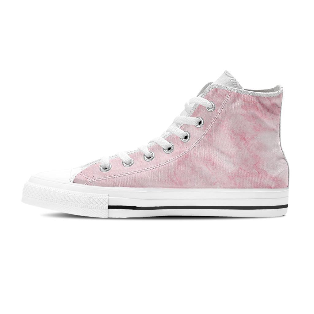 Pink Marble Women's High Top Shoes-grizzshop