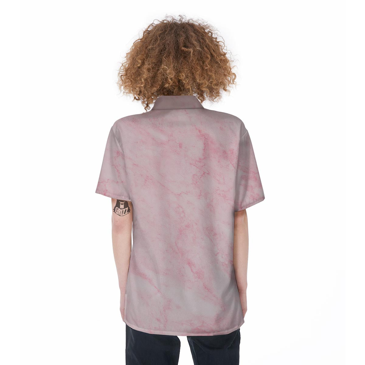 Pink Marble Women's Short Sleeve Shirts-grizzshop