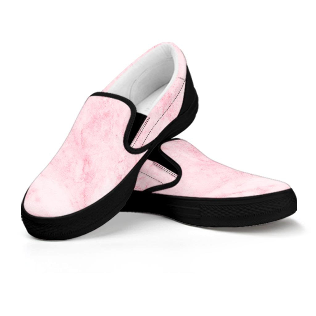 Pink Marble Women's Slip On Sneakers-grizzshop