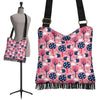 Pink Mushroom Three Hedgehogs Crossbody Bags-grizzshop