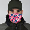 Pink Mushroom Three Hedgehogs Face Mask-grizzshop