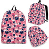 Pink Mushroom Three Hedgehogs Pattern Print Premium Backpack-grizzshop