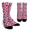 Pink Mushroom Three Hedgehogs Pattern Print Unisex Crew Socks-grizzshop