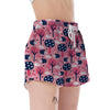 Pink Mushroom Three Hedgehogs Women's Shorts-grizzshop