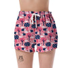 Pink Mushroom Three Hedgehogs Women's Shorts-grizzshop