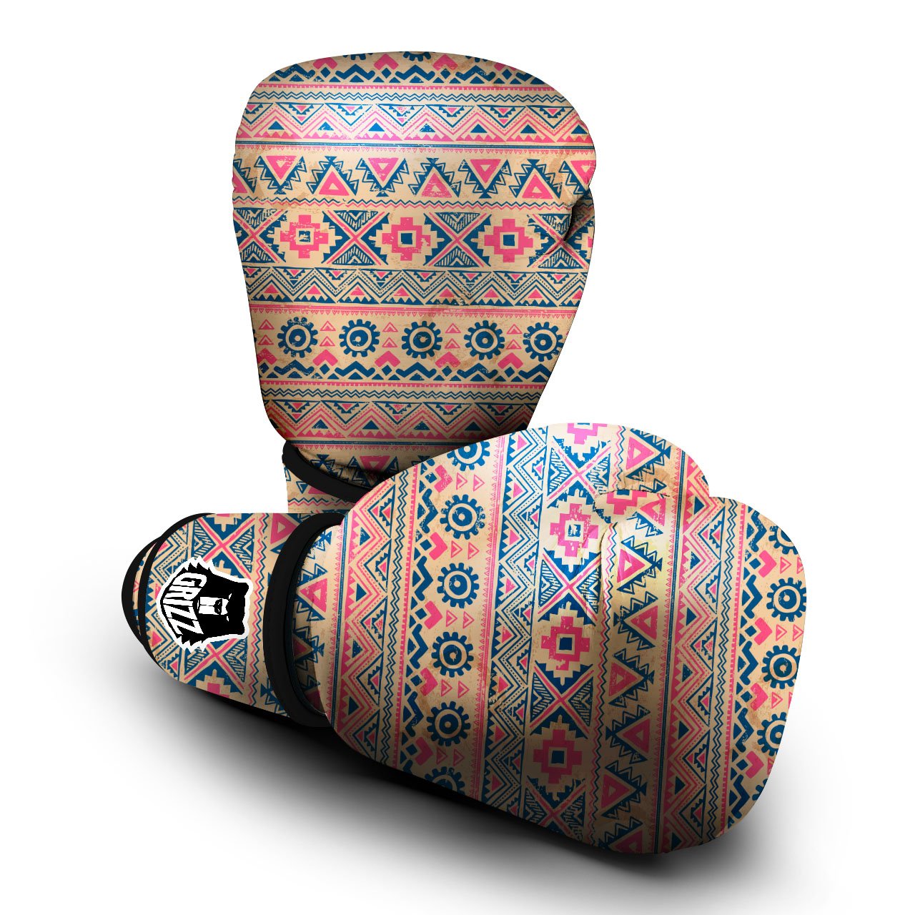 Pink Native Tribal Print Pattern Boxing Gloves-grizzshop