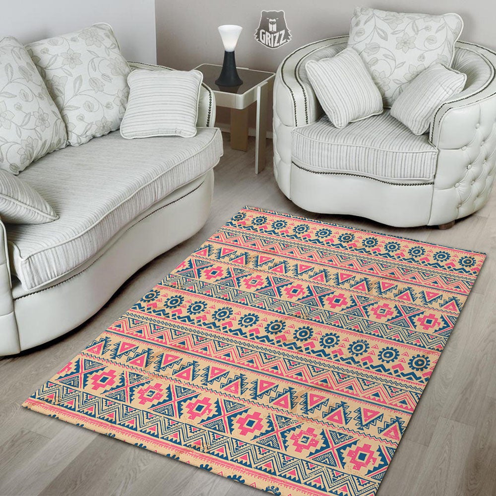Pink Native Tribal Print Pattern Floor Mat-grizzshop