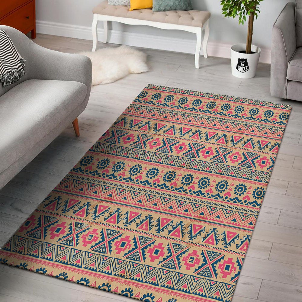 Pink Native Tribal Print Pattern Floor Mat-grizzshop