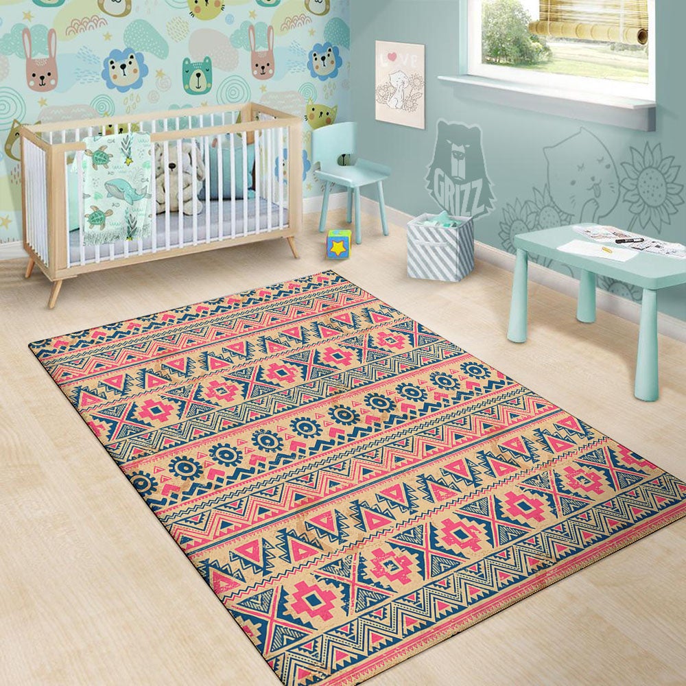 Pink Native Tribal Print Pattern Floor Mat-grizzshop