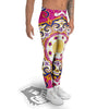 Pink Paisley And Mandala Print Men's Leggings-grizzshop