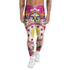 Pink Paisley And Mandala Print Men's Leggings-grizzshop