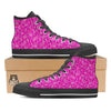 Pink Paisley Bandana Print Black High Top Shoes-grizzshop