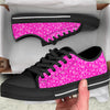 Pink Paisley Bandana Print Black Low Top Shoes-grizzshop