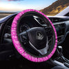 Pink Paisley Bandana Print Car Steering Wheel Cover-grizzshop