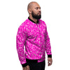 Pink Paisley Bandana Print Men's Bomber Jacket-grizzshop