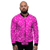 Pink Paisley Bandana Print Men's Bomber Jacket-grizzshop