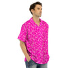 Pink Paisley Bandana Print Men’s Hawaiian Shirt-grizzshop