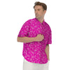 Pink Paisley Bandana Print Men's Short Sleeve Shirts-grizzshop