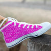 Pink Paisley Bandana Print White High Top Shoes-grizzshop