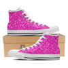 Pink Paisley Bandana Print White High Top Shoes-grizzshop