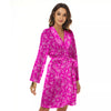 Pink Paisley Bandana Print Women's Robe-grizzshop