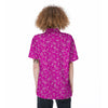 Pink Paisley Bandana Print Women's Short Sleeve Shirts-grizzshop