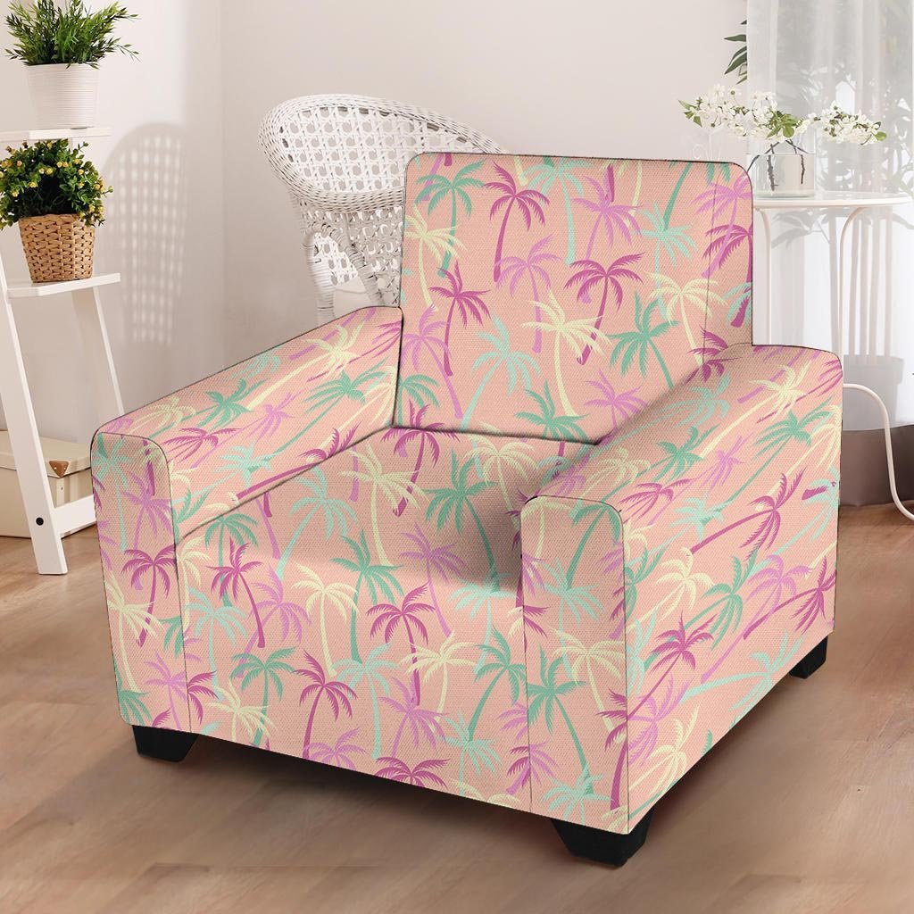 Pink Palm Tree Hawaiian Print Armchair Cover-grizzshop