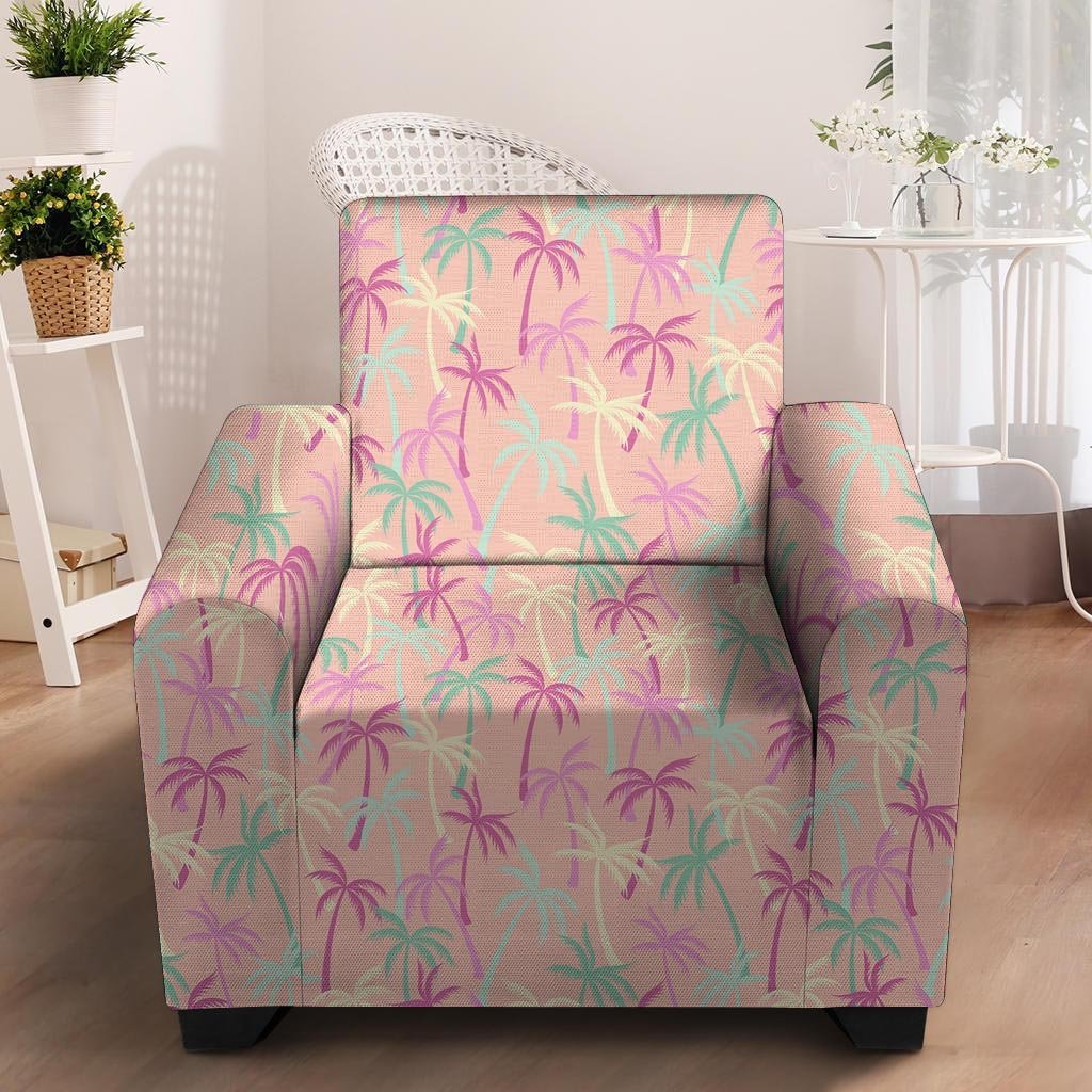 Pink Palm Tree Hawaiian Print Armchair Cover-grizzshop