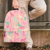 Pink Palm Tree Hawaiian Print Backpack-grizzshop