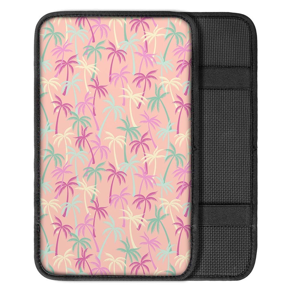 Pink Palm Tree Hawaiian Print Car Console Cover-grizzshop